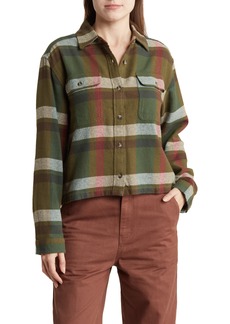 Obey Viola Plaid Cotton Button-Up Shirt in Moss Green Multi at Nordstrom Rack
