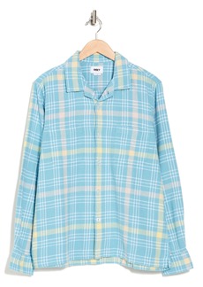 Obey Wilson Plaid Organic Cotton Shirt in Arctic Blue Multi at Nordstrom Rack