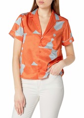 Obey Women's Collared Short Sleeve Button-Down Shirt