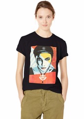 OBEY womens OIL LOTUS WOMAN T-Shirt blackLARGE