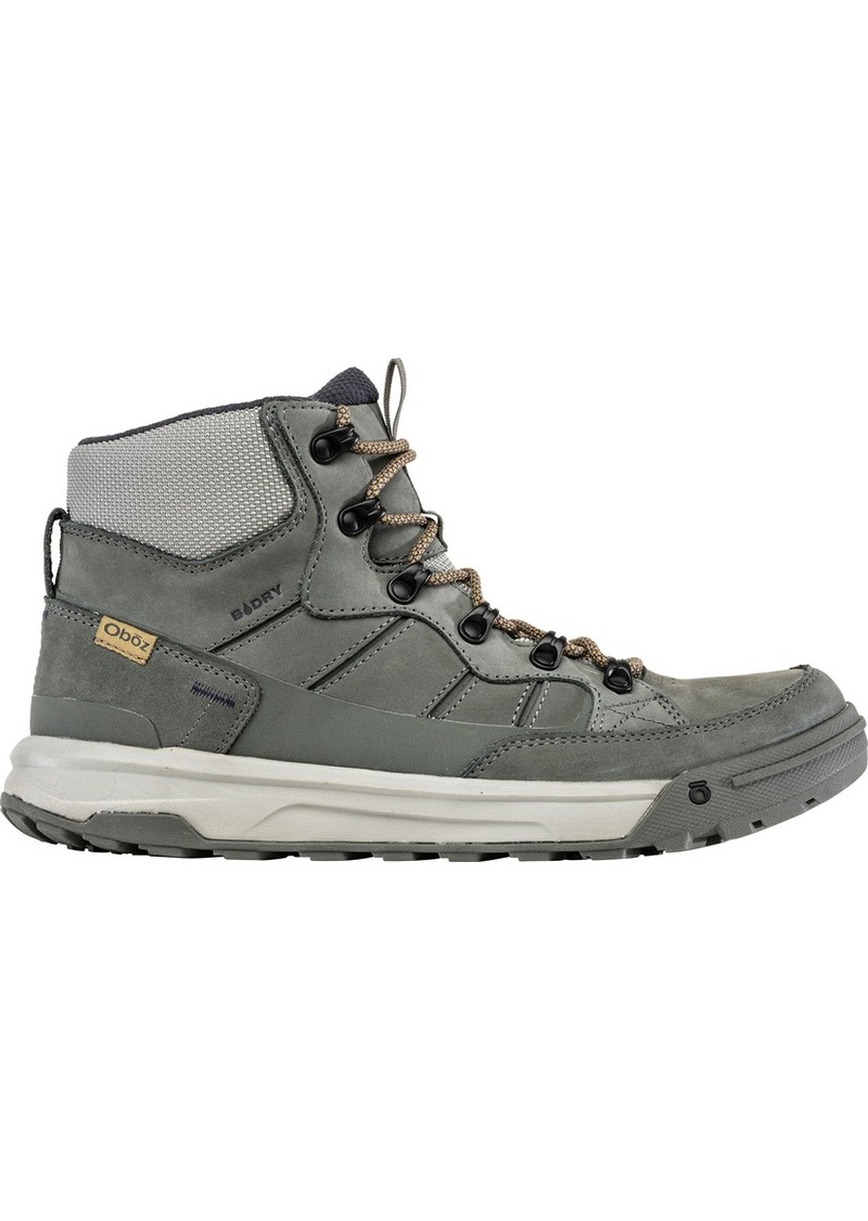 Oboz Men's Burke Mid Leather B-Dry Waterproof Boots, Size 9, Gray | Father's Day Gift Idea