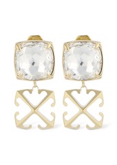 Off-White Arrow Brass & Crystal Earrings