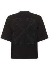 Off-White Arrow Embroidered Cotton T-shirt