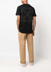 Off-White Arrows-embroidered cotton T-shirt