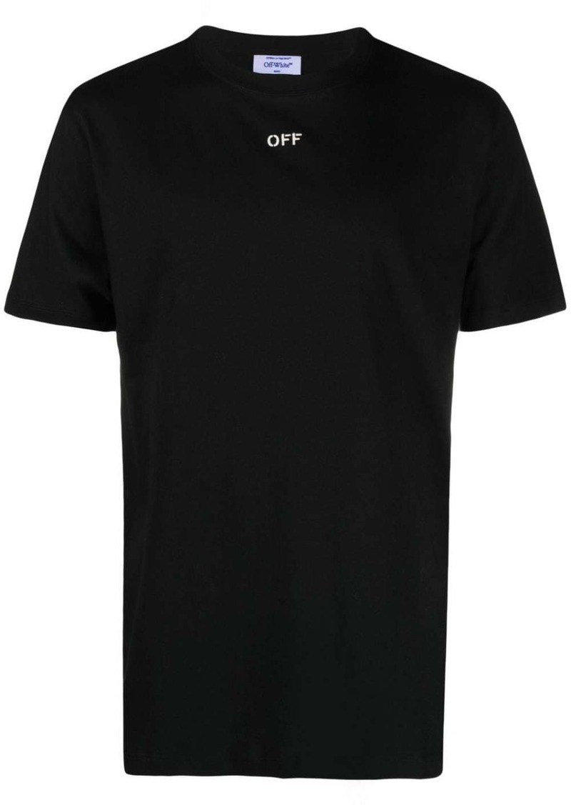 Off-White Arrows-embroidered cotton T-shirt