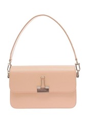 Off-White Binder Clip Crossbody Bag in Pink Leather Woman