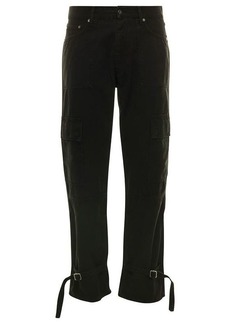Off-White Black Cargo Pants with Adjustable Buckles in Cotton Man