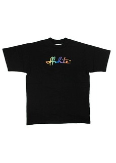Off-White Black Rainbow Script Logo T-Shirt