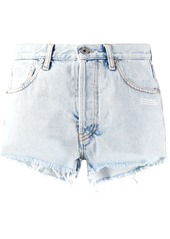 Off-White bleached-effect denim shorts