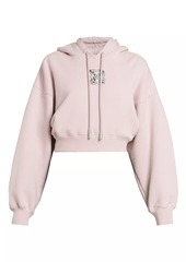Off-White Bling Leaves & Arrow Cotton Crop Hoodie