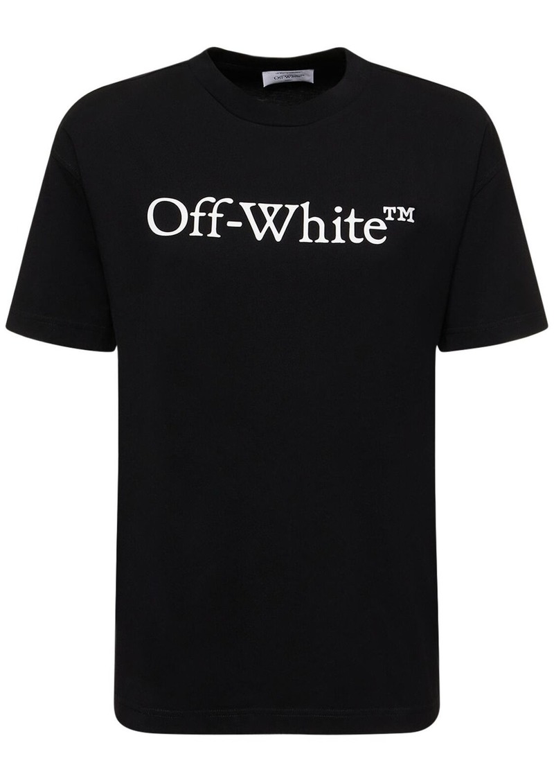 Off-White Bookish Printed Logo Cotton T-shirt