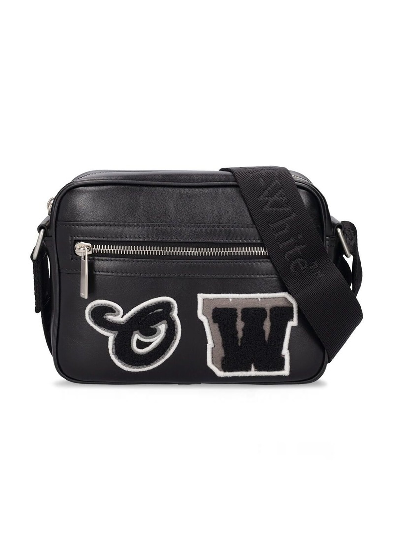 Off-White Camera Bag Varsity Leather Crossbody Bag