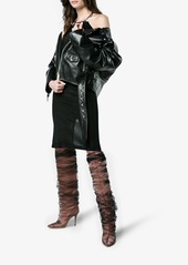 Off-White C/O Jimmy Choo Black Elisabeth 100 Tulle Wrapped Satin Boots