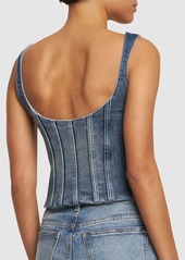 Off-White Cotton Bustier Top