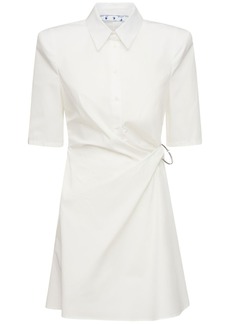 Off-White Cotton Poplin Mini Shirt Dress