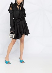 Off-White creased ruffled cocktail dress
