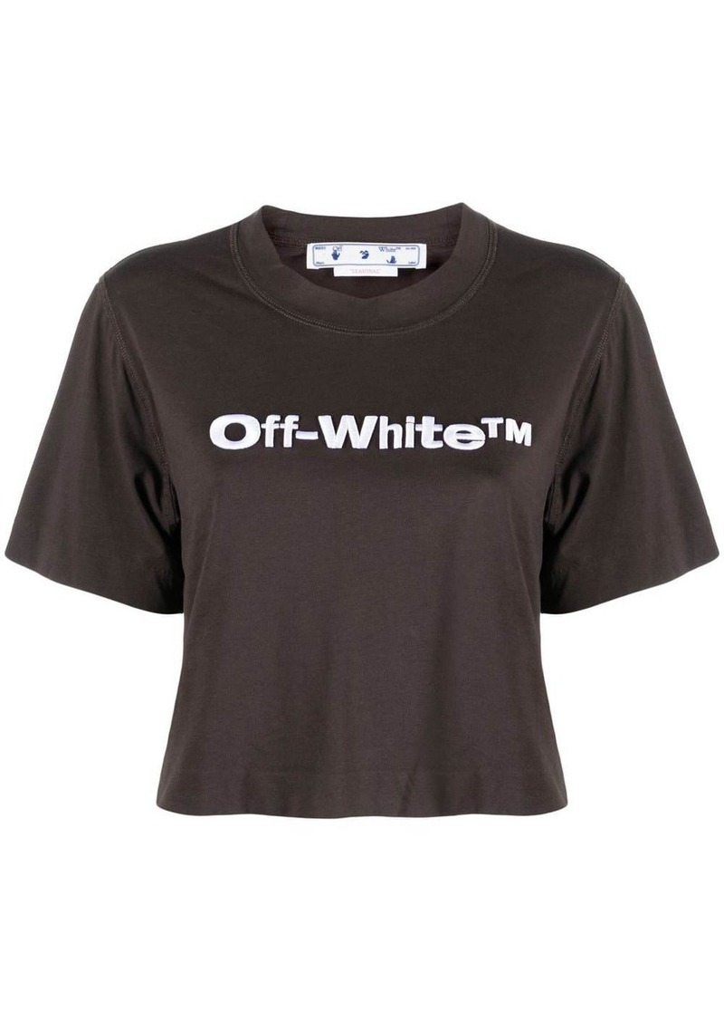 Off-White cropped logo-print T-shirt