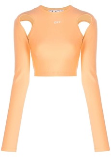 Off-White cut-out long-sleeve crop top