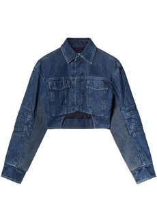Off-White cut-out motorcycle denim jacket