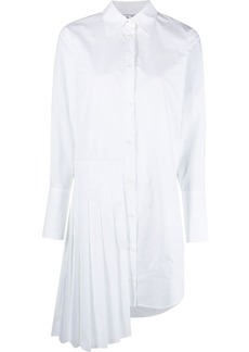 Off-White Diag plissé cotton shirt dress