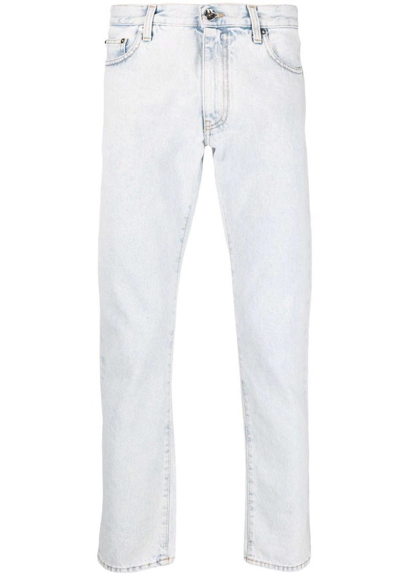 Off-White Diag-stripe print slim fit jeans