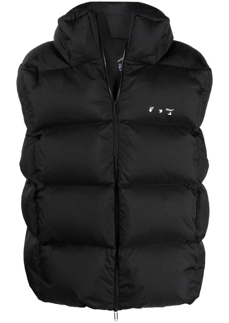 Off-White down-feather logo-print gilet