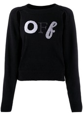 Off-White embroidered logo cut out jumper