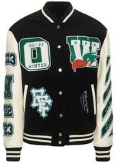 Off-White Embroidered Patches Varsity Jacket