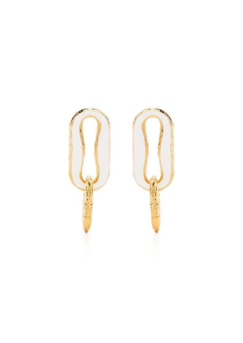 Off-White enamel drop earrings