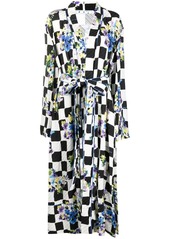 Off-White floral check robe dress