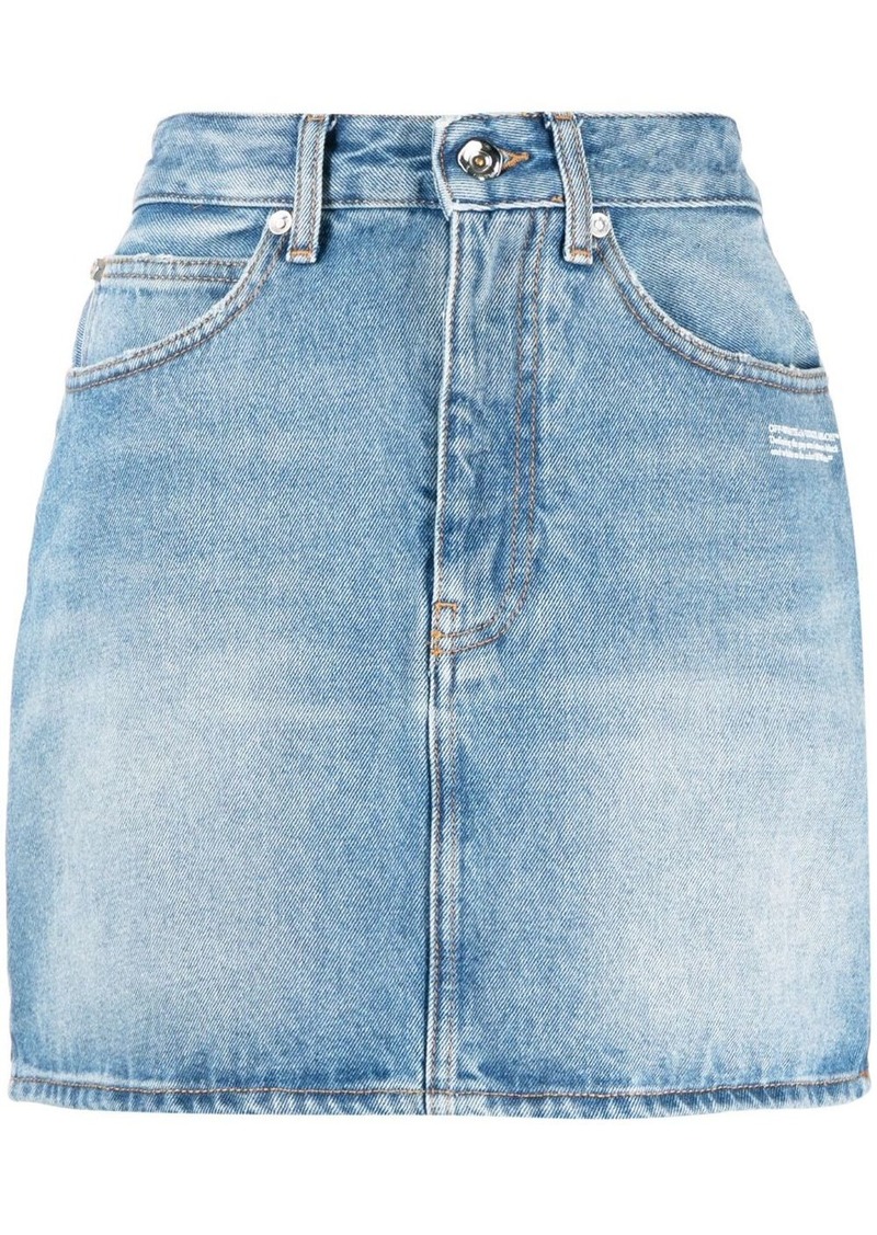 Off-White high-waisted mini denim skirt