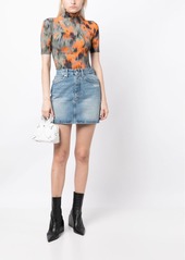 Off-White high-waisted mini denim skirt