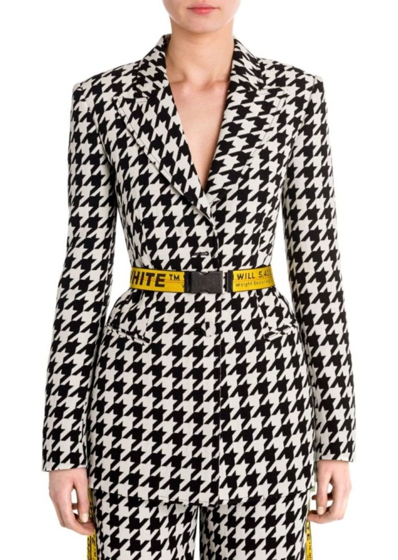 off white houndstooth blazer