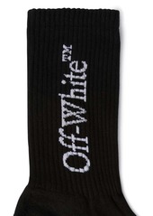 Off-White large logo-print cotton socks