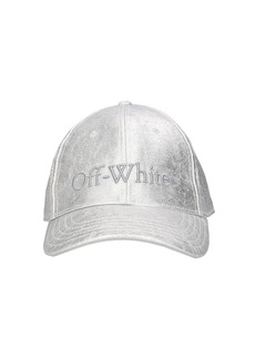 Off-White Logo Coated Cotton Denim Baseball Cap
