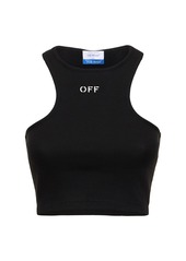 Off-White Logo Cotton Blend Crop Top