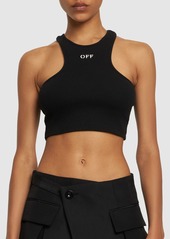 Off-White Logo Cotton Blend Crop Top