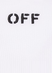 Off-White Logo Cotton Blend Crop Top
