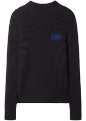 Off-White logo-embroidered rib-knit jumper