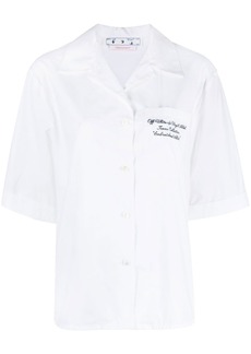 Off-White logo-embroidered short-sleeve shirt