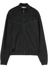 Off-White logo-embroidered zip-up jacket