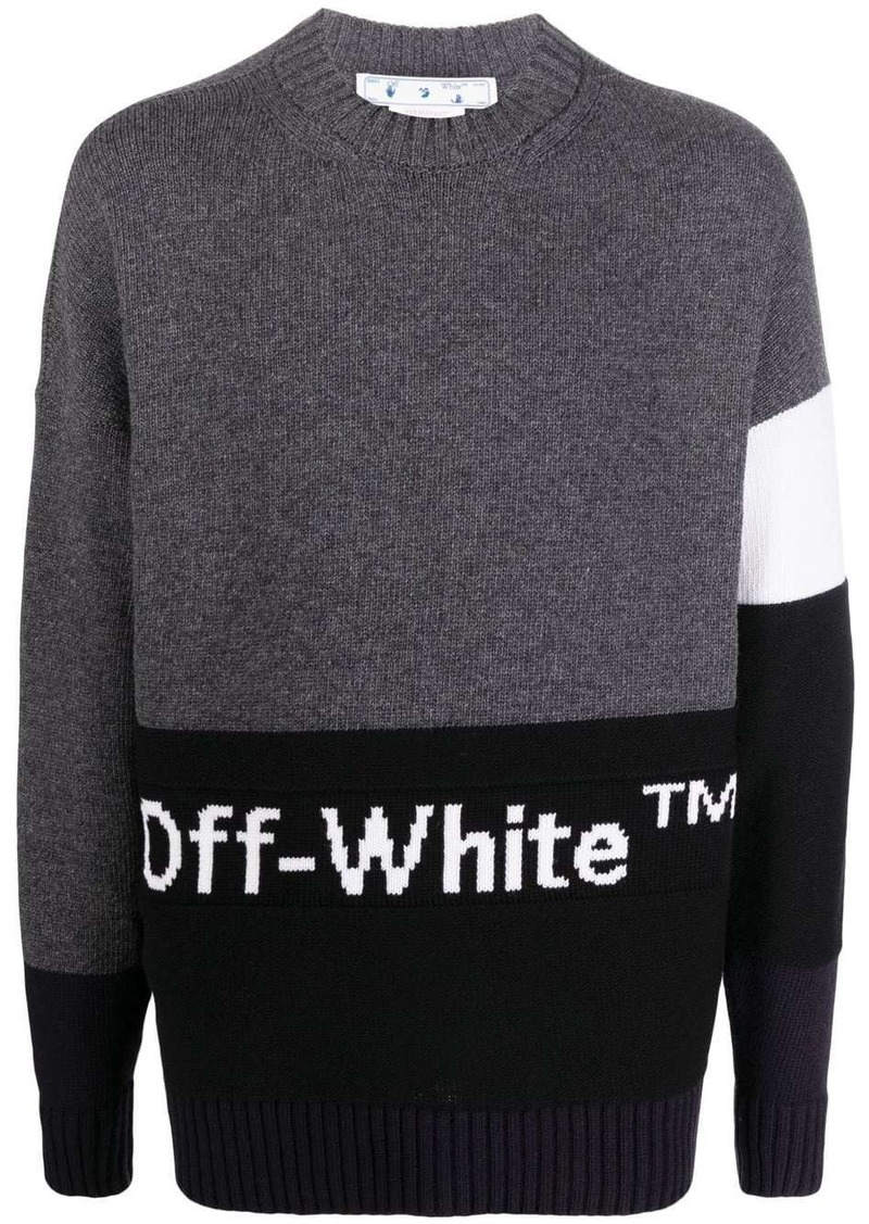 Off-White logo-intarsia jumper