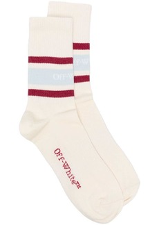 Off-White logo-intarsia stripped ribbed socks