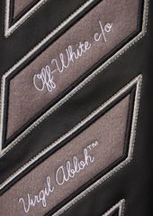 Off-White Logo Patch Leather Varsity Jacket