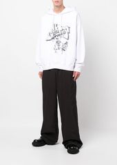 Off-White logo patch wide-leg trousers