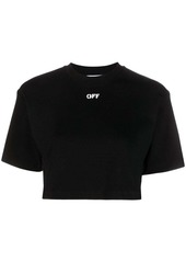 Off-White logo-print cropped cotton T-shirt