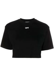 Off-White logo-print cropped cotton T-shirt