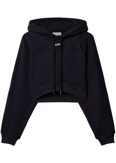 Off-White logo-print cropped hoodie