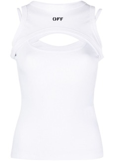 Off-White logo-print cut-out tank top