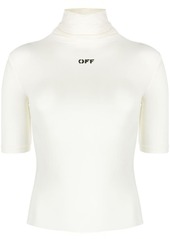 Off-White logo-print mock-neck top